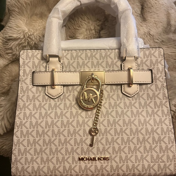 NWT Michael Kors Hamilton Small Logo Satchel (Retail $358) - Picture 4 of 7